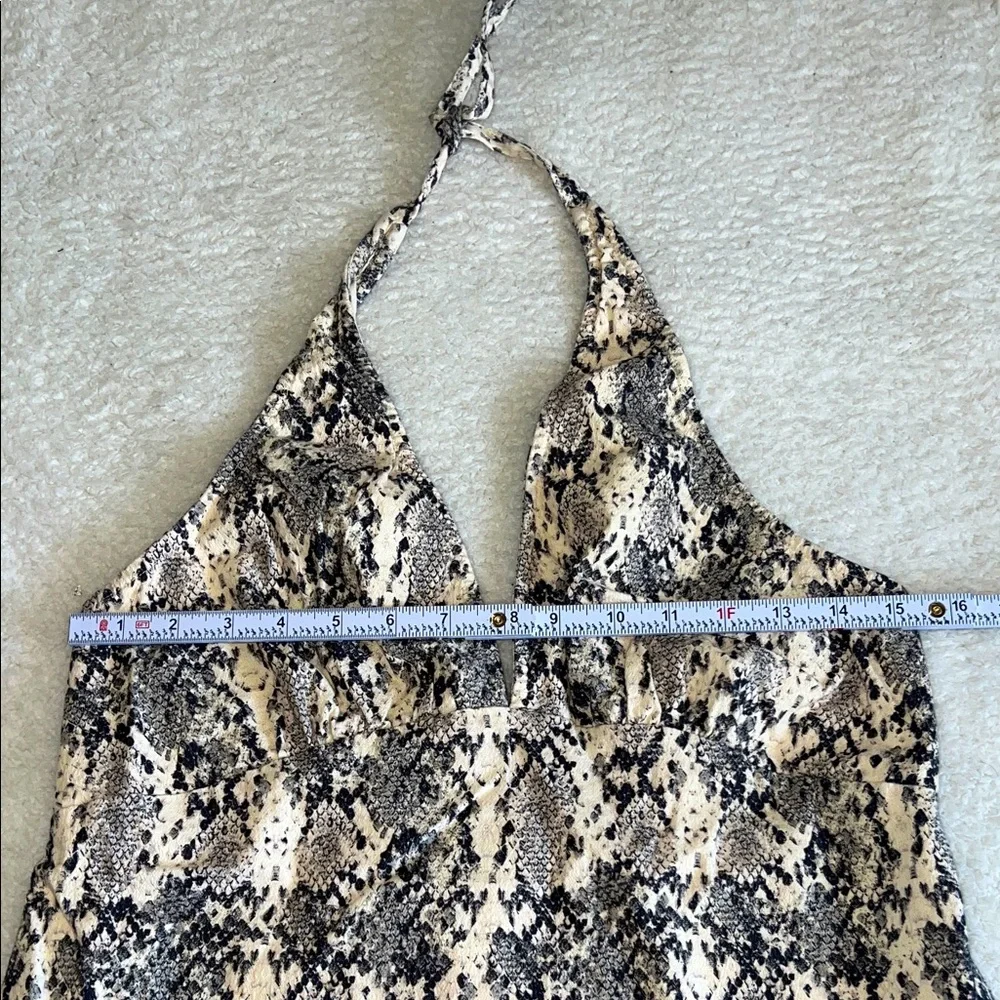 Free People Cecil‎ Halter Mini Dress Snakeskin Print Size Large
